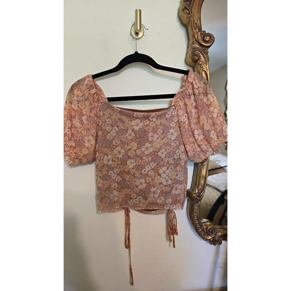 Arizona Rushed Soft Mesh Top | Size L - Picture 2 of 3